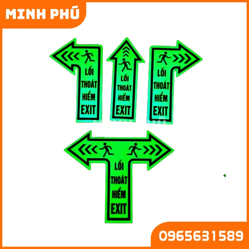 Mũi tên báo thoát nạn dạ quang